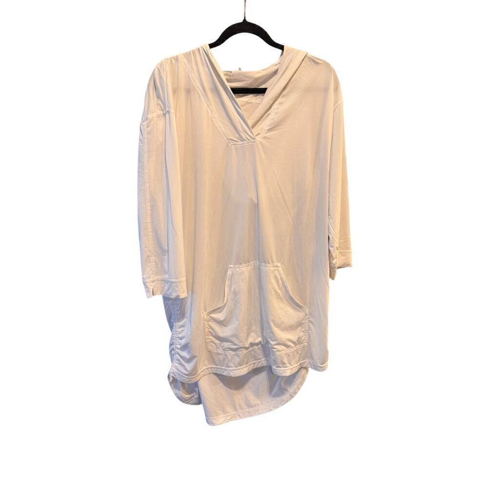 Prana Women's White Hooded Beach Cover Size Large